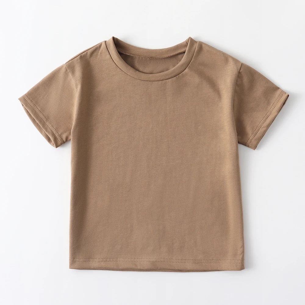 Kids Unisex Plain Tshirts Custom Logo Printing Design Short Sleeve 100 Cotton Girl Boys T