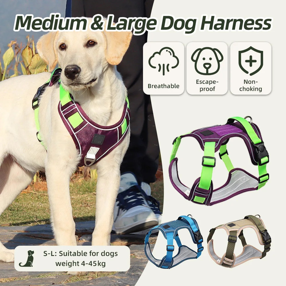 Wholesale Reflective Dog Harnesses Adjustable Breathable Sport Harness - product detail 2