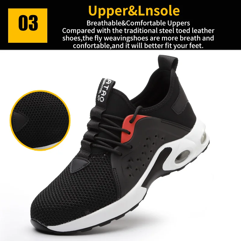 Safety Shoes Lightweight Sneakers Slip Resistant Safety Work Boots ...