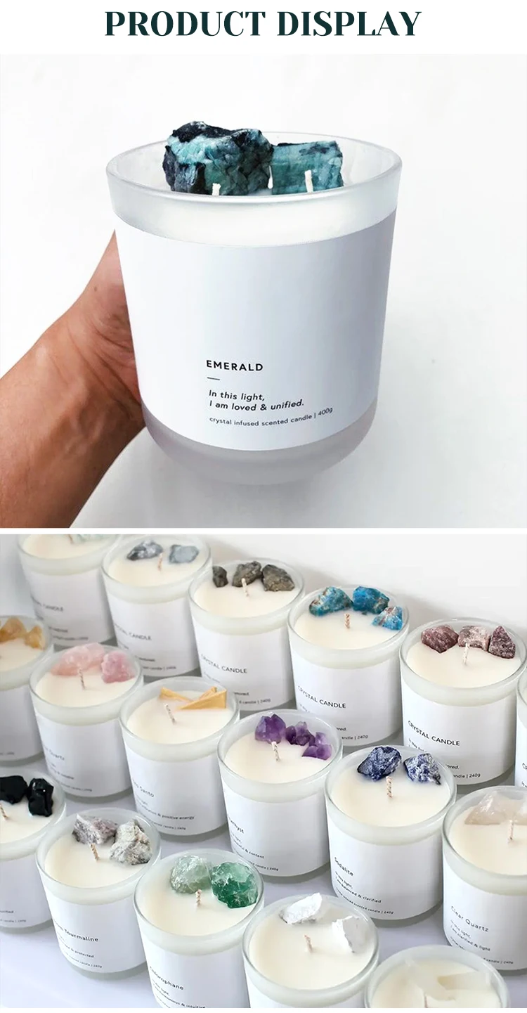 Dgc Ins Healing Crystal Pillar Candle Jar Luxury Scent Zodiac Candles