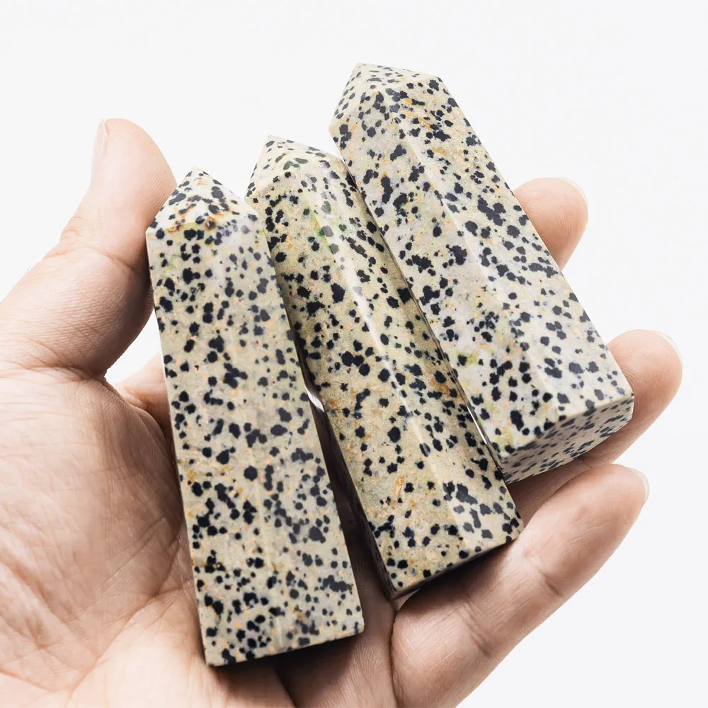 wholesale natural crystals healing stone dalmatian jasper point