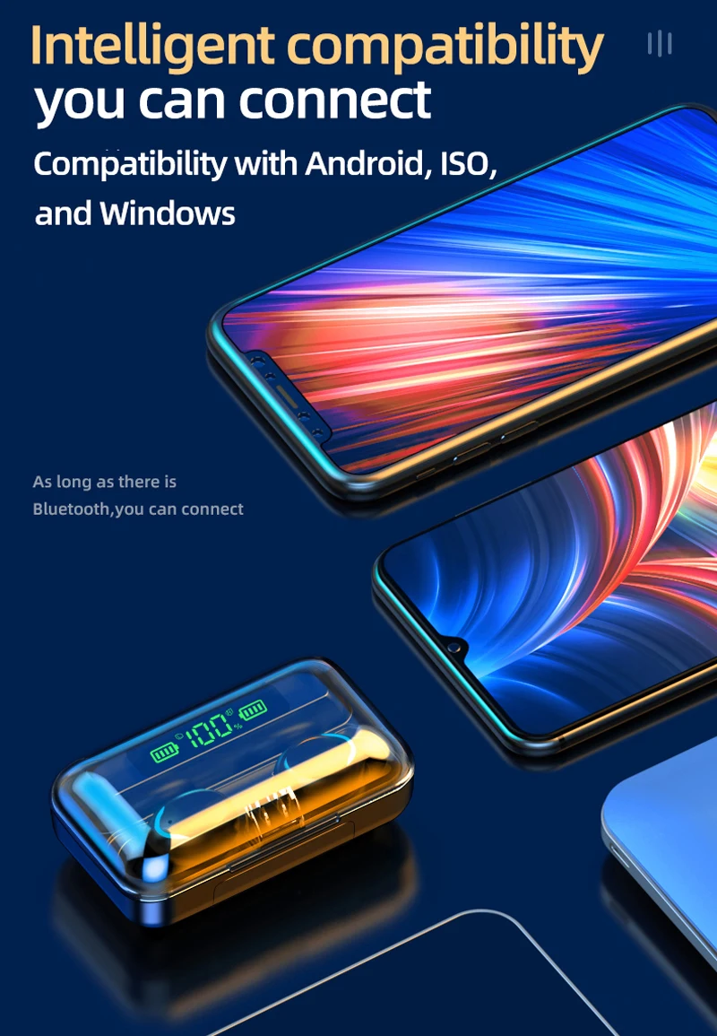 2000mAh Power Bank F9 F9-5 F9-5C Cheap Tws True Wireless Earphones IPX7 Waterproof Headset Earbuds Headphone - ANKUX.COM