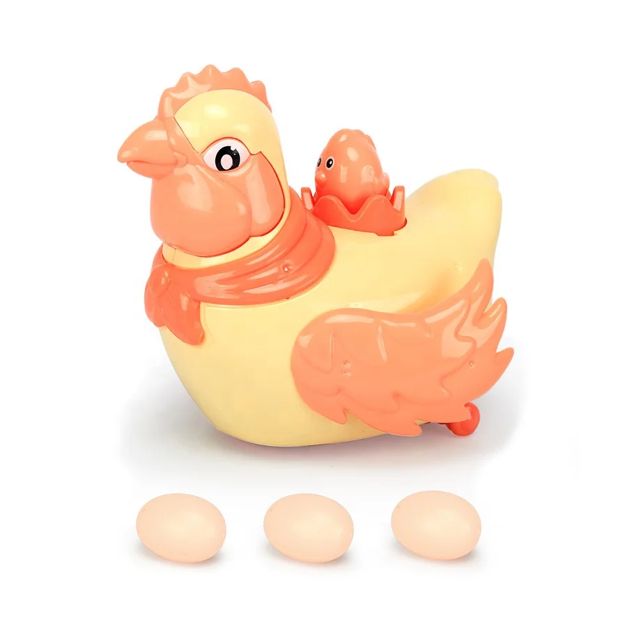Electric Hen Laying Eggs Toy Fun for Kids with Light and Music