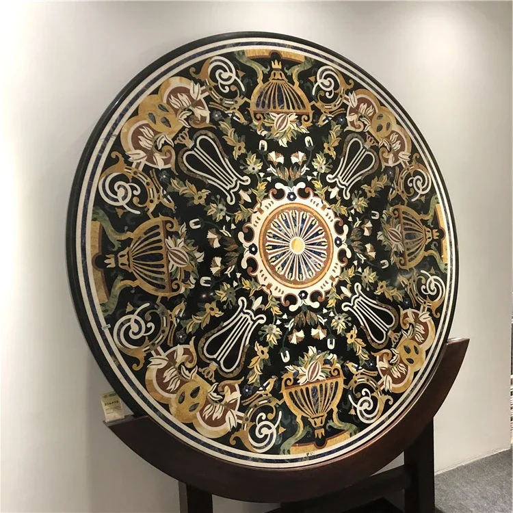 product stone tile round wall inlay water jet medallion picture pattern-2