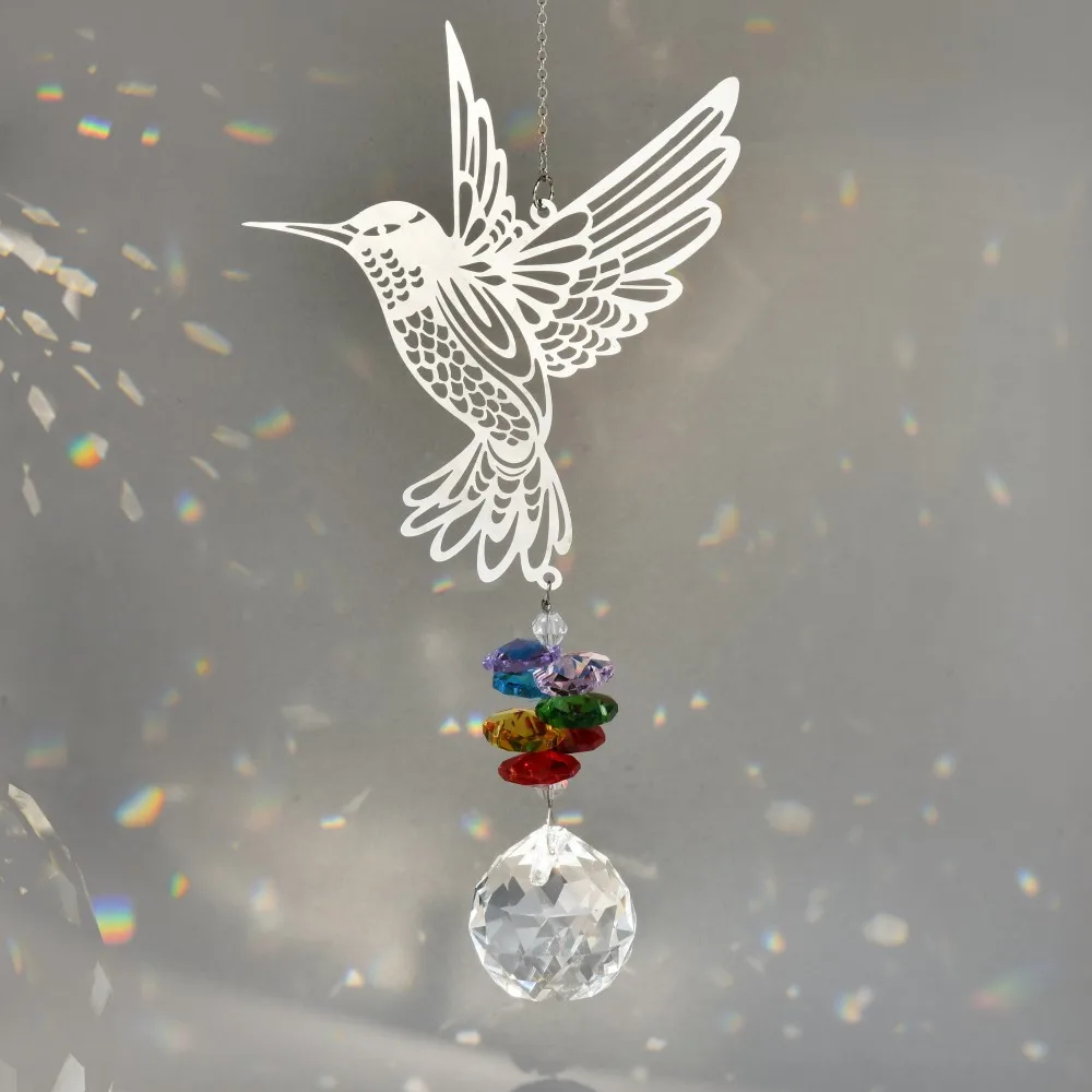 thumbnail interactive-video image 1 of 6Pcs Crystal Suncatcher Prism Set – Multicolor Hanging Window Decor For Weddings & Home, Handmade 1 of 6