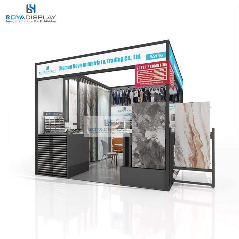 Customize Building Materials Exhibition Display Stands Showroom Solution Display Rack for Natural Stone Marble Granite