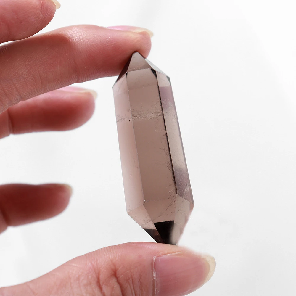 天然スモーキークォーツヒーリングクリスタルワッチ六角柱ダブル