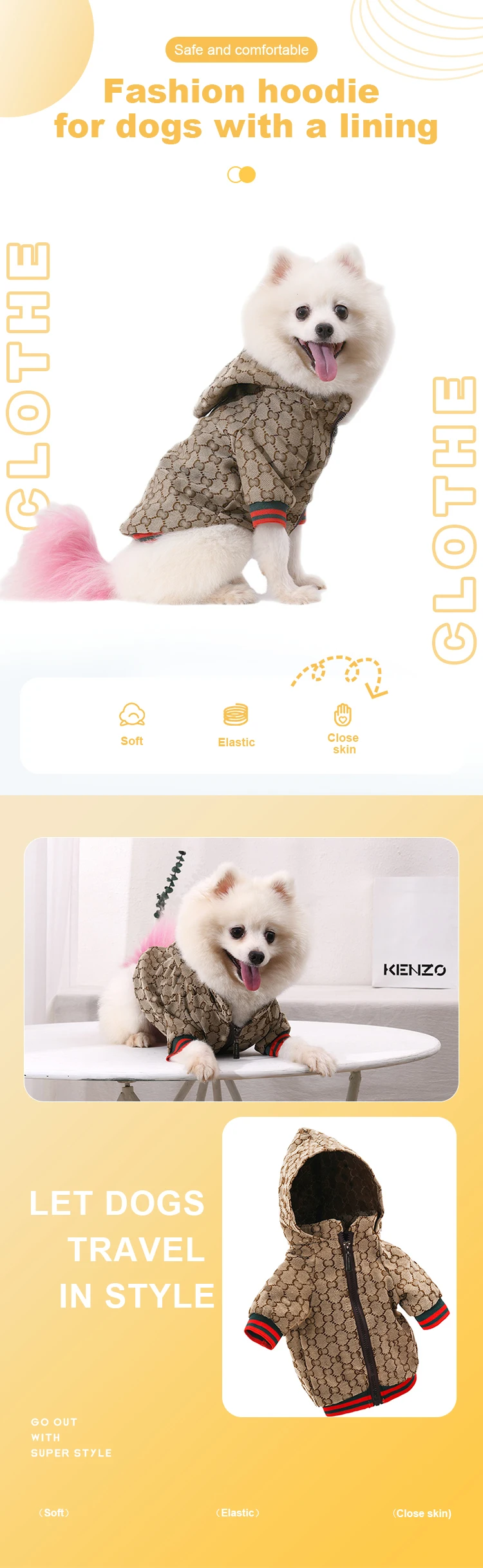 Luxury Fashionable Pet Supplies Dogs Clothes Dog Cute Coat Brands Designer Clothes For Dogs