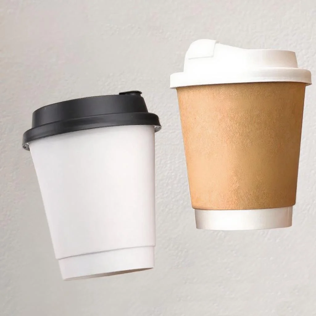 Custom Wholesale 8 10 12 16 20 22 Oz Bulk Best Perfect Touch White  Cardboard Insulated Disposable Coffee Paper Cups with Lids