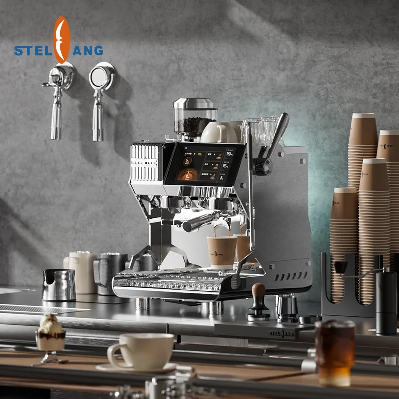 Espresso Machine Commercial Italian Cafe Espresso Coffee Maker With Grinder