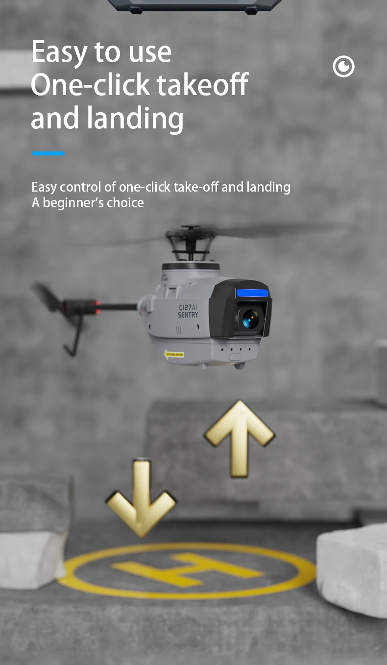 New Coming HOSHI RC ERA C127AI 2.4G 6-Axis Gyro Brushless Motor Optical Flow Localization RC Helicopter Toy RTF Update C127 C128