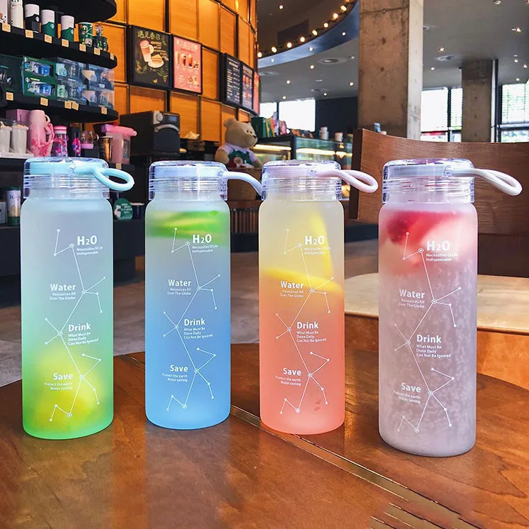 Eco-friendly Glass Juice Milk Bottle Matte Glass Water Bottle With ...