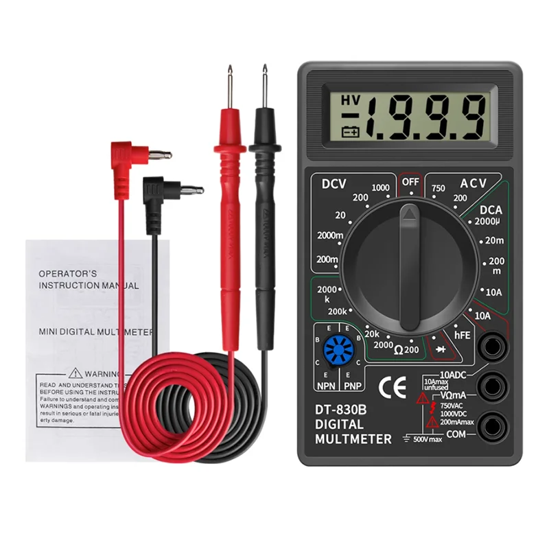 Tiyuyo DT-830B LCD Digital Multimeter AC/DC 750/1000V Amp Volt Ohm