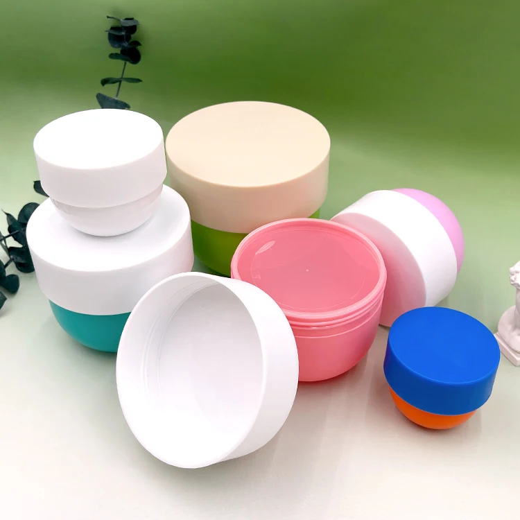 Color plastic screw cover cream jar with dust proof inside cover high-grade cosmetics bottle