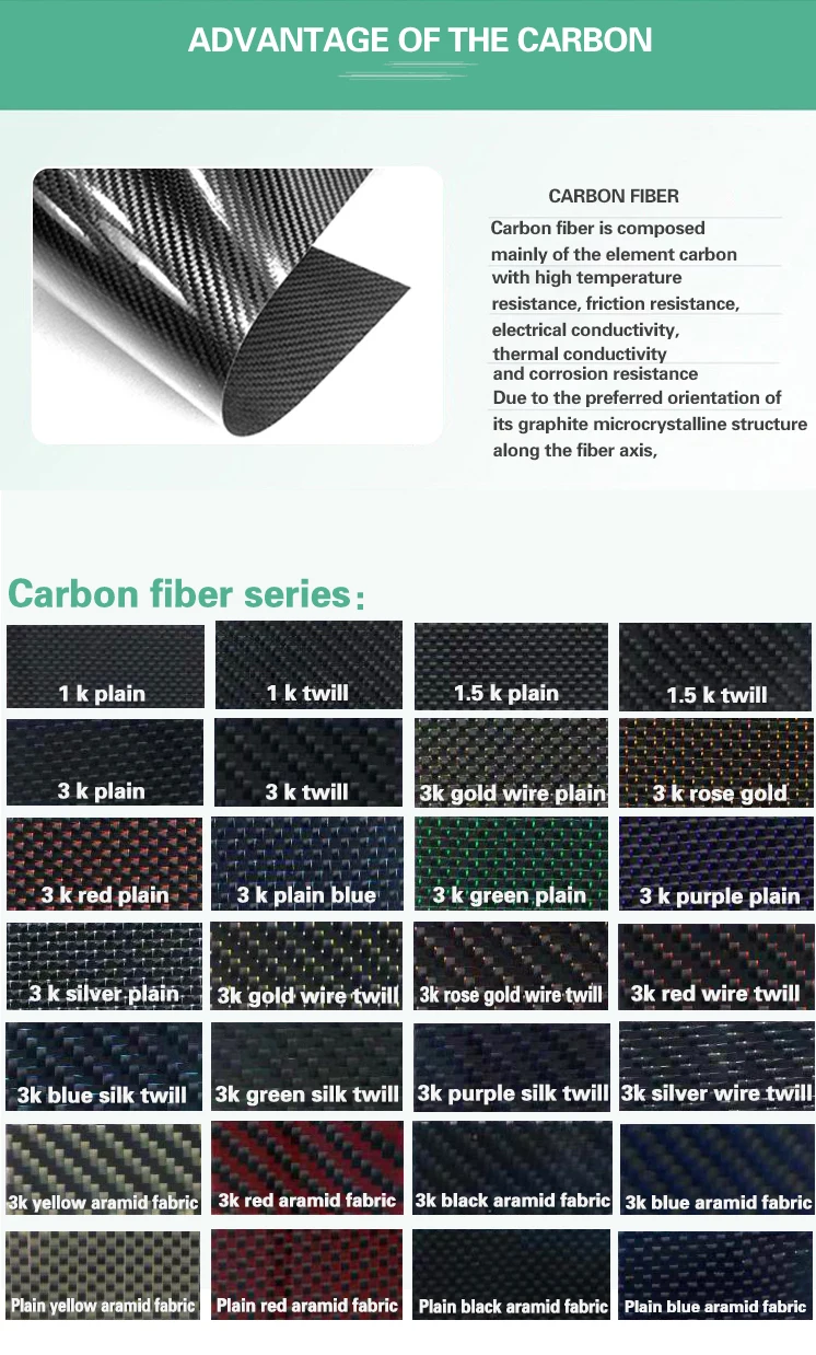 Customized Colored Carbon Fiber Board Carbon Aramid Plate Fiber Sheet