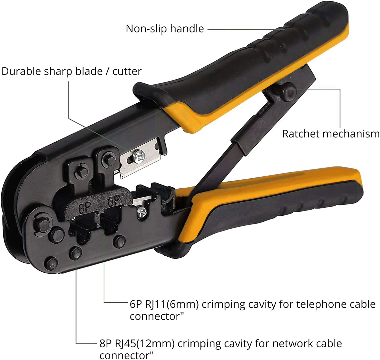 Ez Cat5e/6/7 Ethernet Cut Wire Cable Stripper Multiple Use Plier ...
