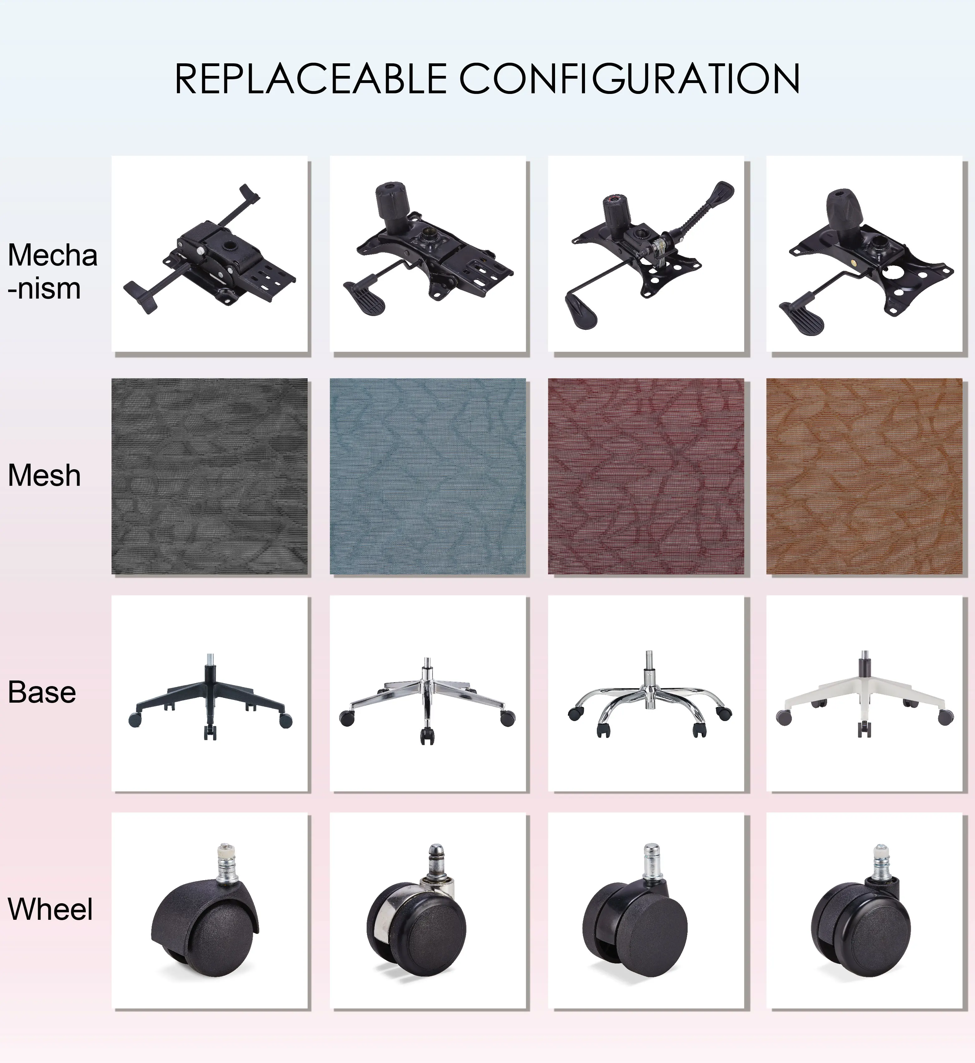 product comfortable ergonomic chair for office mesh swivel office chair chair with sliding sillas de oficina-4