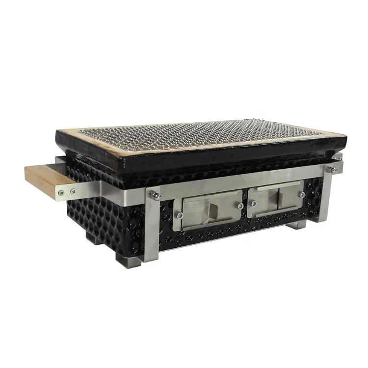 TOPQ Home Use Japanese Square Hibachi Grill Table BBQ Grill