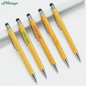 Wholesale Custom 1.00MM Ballpoint Pen for Stylus Set Plastic+Bamboo+Metal for Touchscreen Logo Pen Gift Included