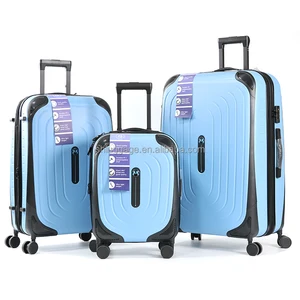 Luggage Factory Wholesale 3-Pcs Hardside Luggage Sets 20/24/28 Inch TSA Approved Aluminum Trolley ABS Suitcase Portable Durable