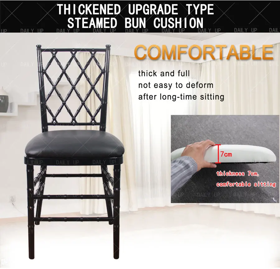 Comfortable Thickened Seat Cushion Removable High Density Padded Sponge Cushion Cover For Hotel Banquet Wedding Dining Hall