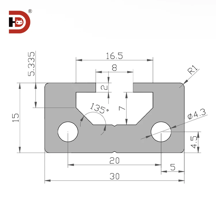 product 1530u groove extruded aluminum profile sensor installation guide rail aluminum alloy guide rail-3