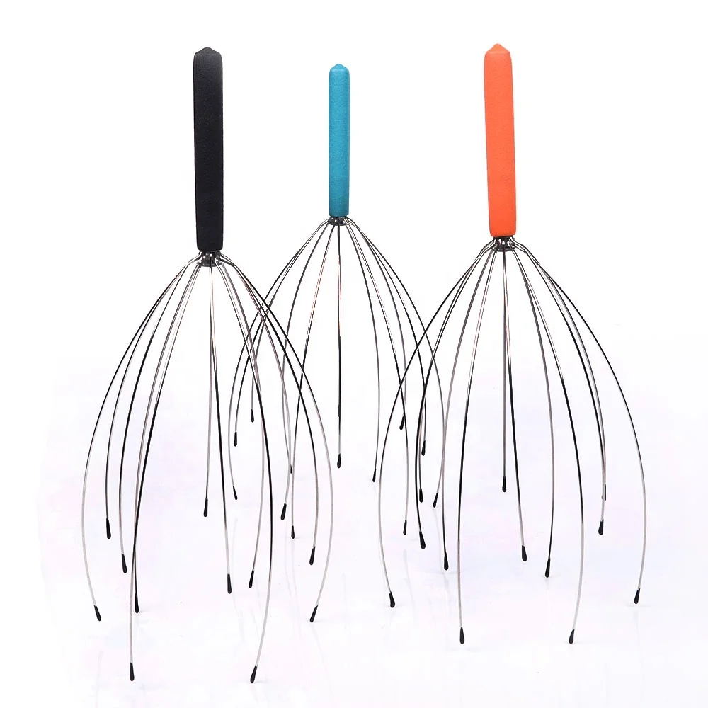 Zhedage Stainless Steel Handheld Head Scalp Massager Claw Tool Wire Metal Spider Octopus Head Massager