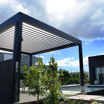EX-factory Aluminum Bioclimatic Louvered Roof Pergola Kits Gazebo Bioclimatique Aluminium Pergola aluminum