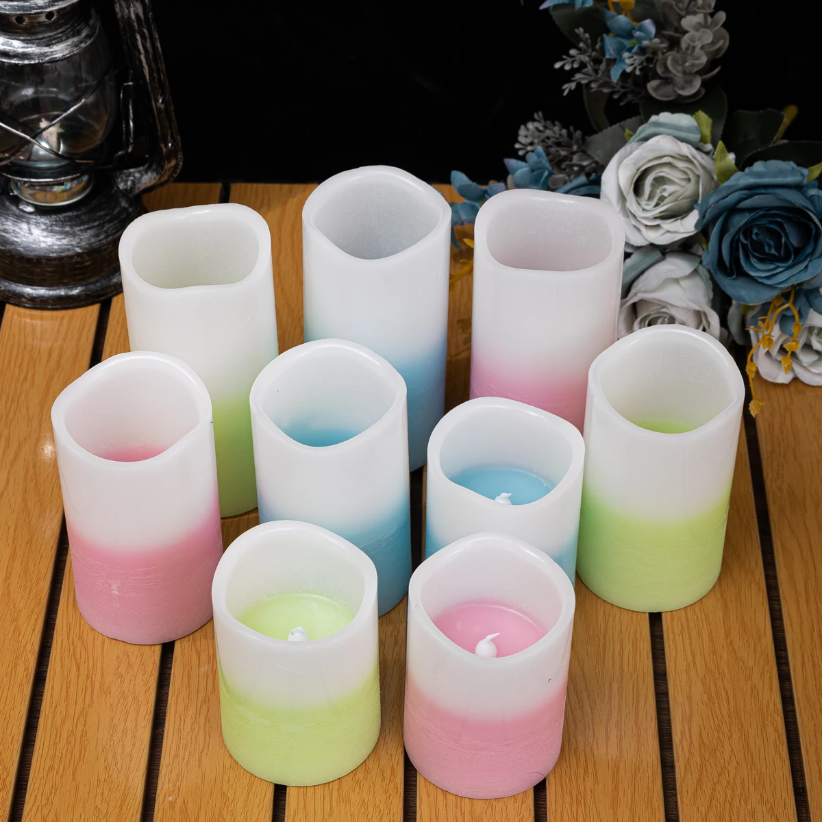 product wave mouth paraffin flameless led candles can be customized with colorful lights remote controlled holiday decor home decor-32