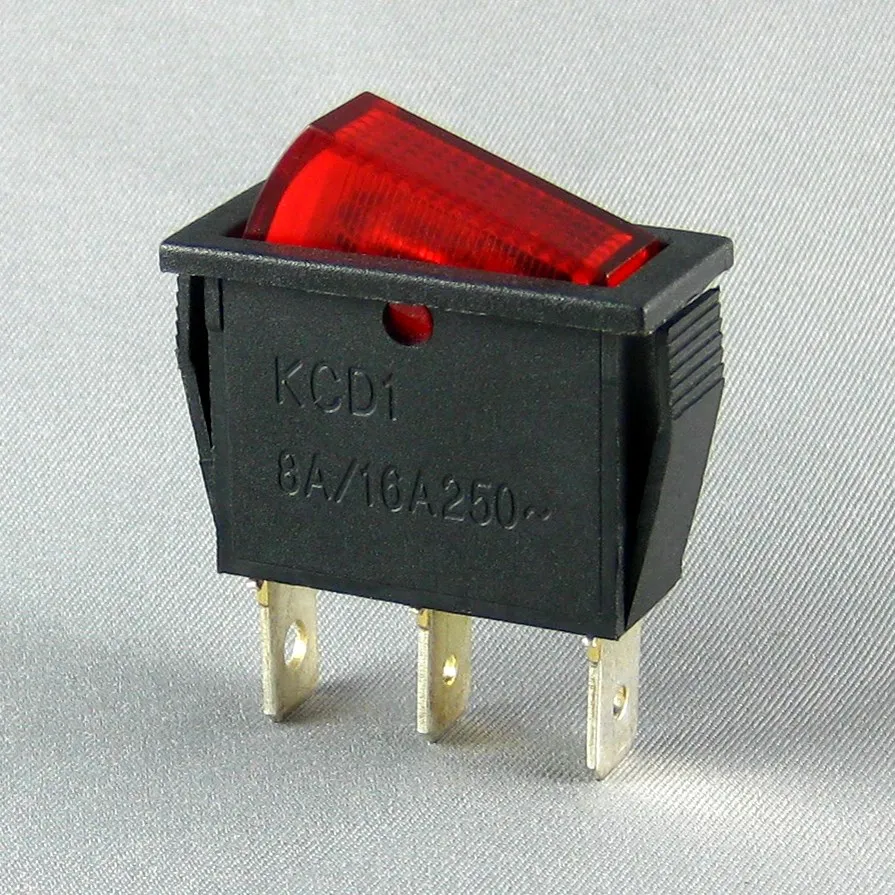 KCD 3 Pin SPST Rocker Switch CE Black Boat Rocker Switch