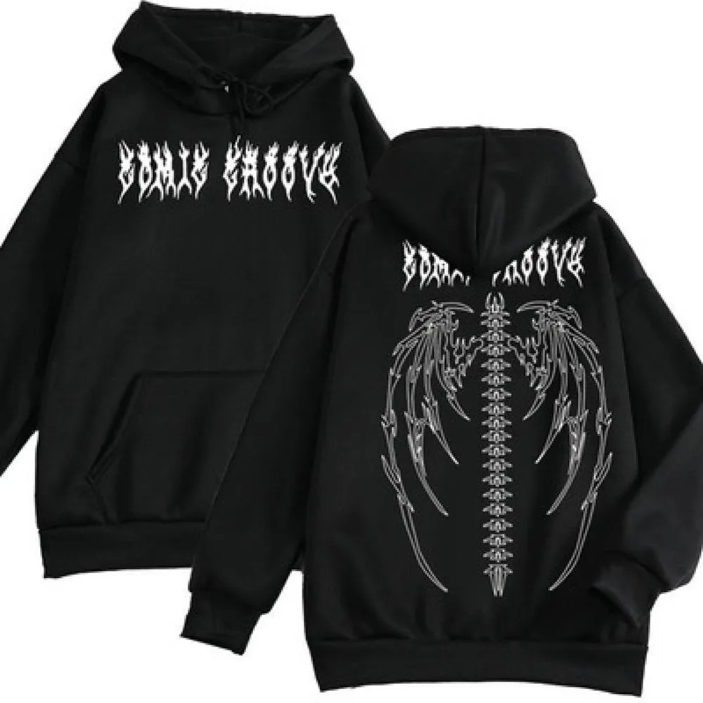 Y2K Gothic Top Demon Black Zipper Hoodie Chain Japanese Y 2k Punk  Sweatshirt Aesthetic Clothing Grunge Harajuku Hooded Jacket - AliExpress