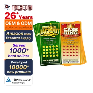 Wholesale High Quality Sample Small Custom Paper Win Game Rules Roll Packing Scratch Off Cards Lottery Tickets