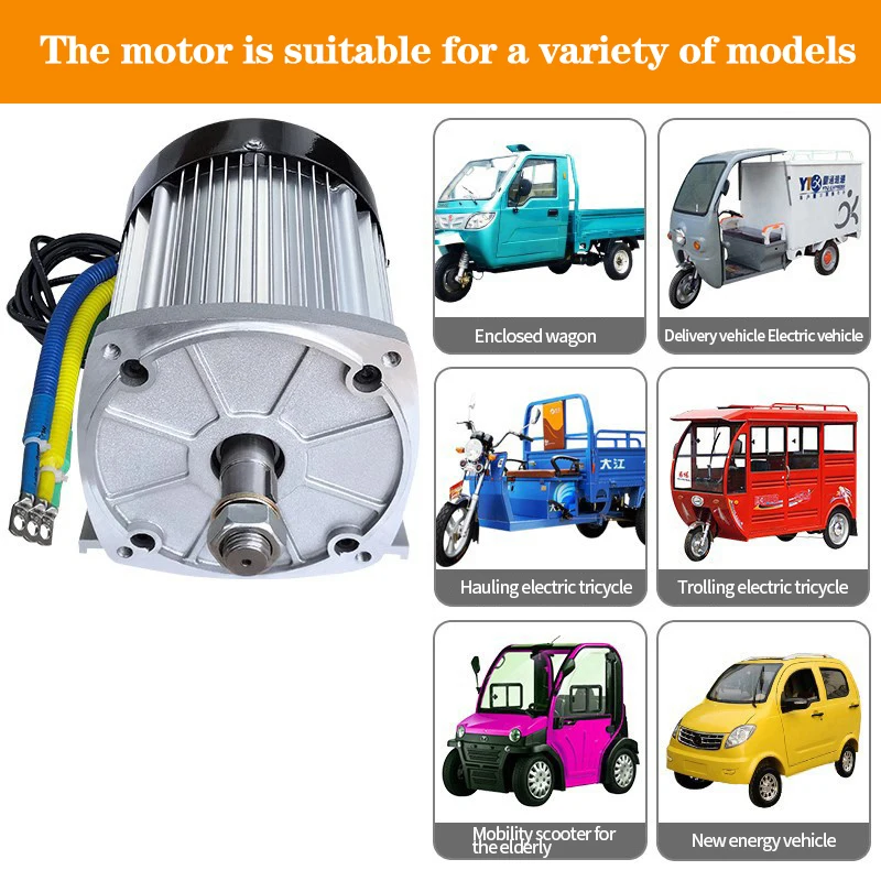 High Efficiency 60V 72V 2200W Permamant Megnet Motor DC Brushless Electric  Car Wheel Motor Kit for Electric Tricycle