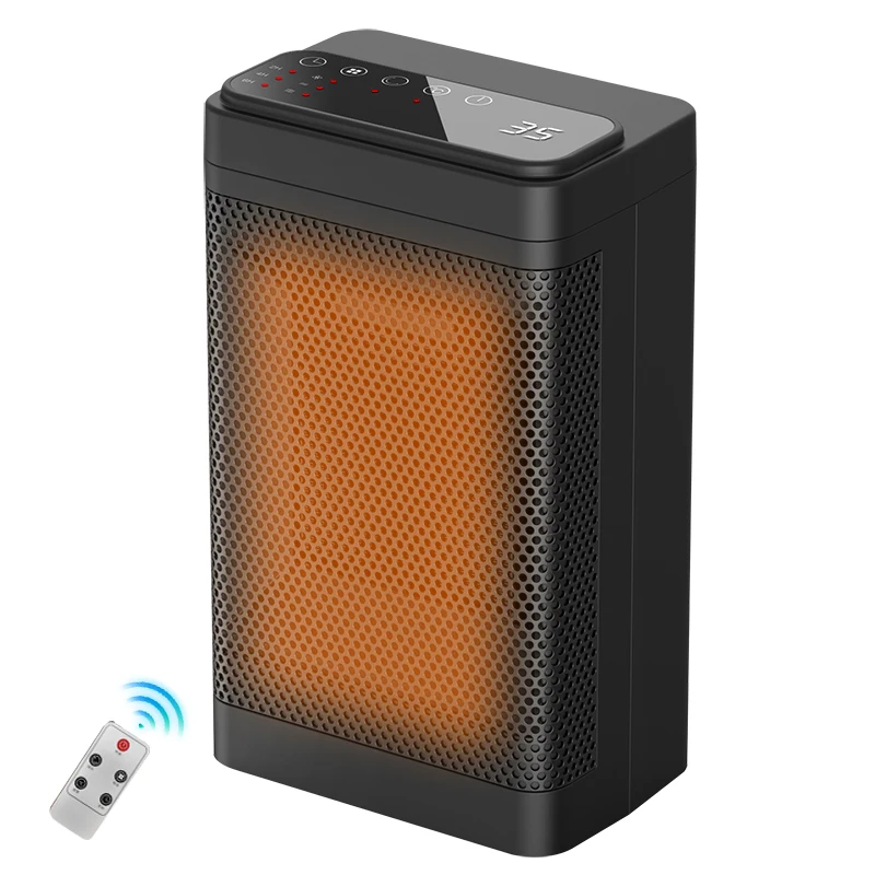 Portable Fan Heater 1500W Ceramic PTC Heating Thermostat Control LED Touch Panel Quiet Safety Home Office Tabletop Fan Heater