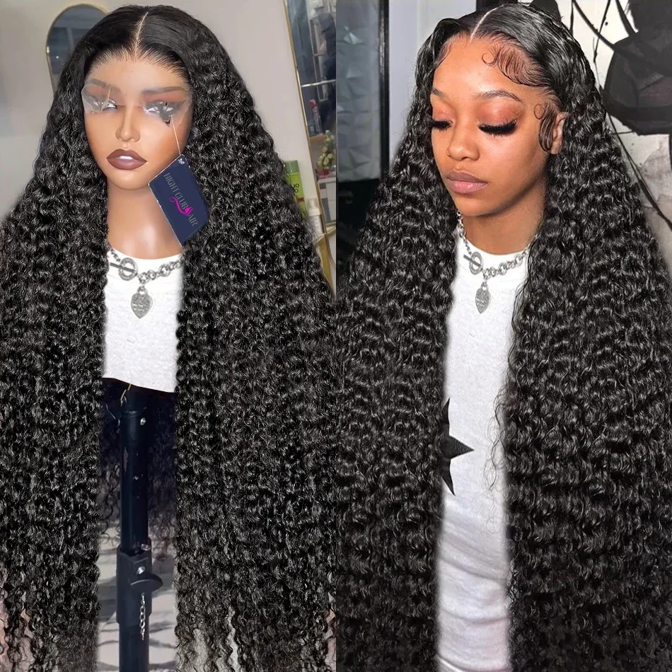 Parrucca frontale con onda profonda da 32 pollici, parrucca frontale in pizzo trasparente a 360°, per capelli umani, per donne_voghion.com