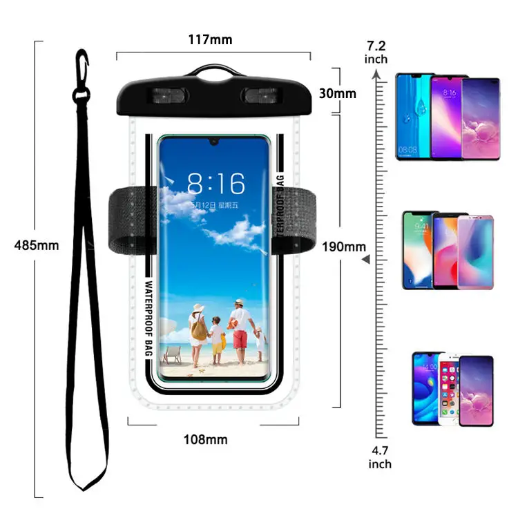 product heavy duty waterproof phone pouch case for iphone 17 16 15 pro max s25 ultra water proof cell phone dry bag beach protector-6