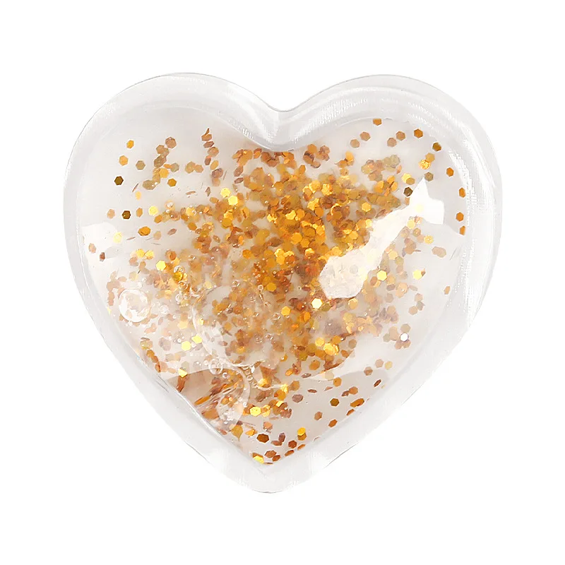 heart shape hot cold packs reusable custom logo sequin glitter hot cold compress pvc mini gel ice pack for cooler