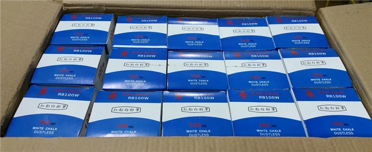 Прямая поставка с завода, цветная коробка, высококачественный нетоксичный белый меловой карандаш без пыли