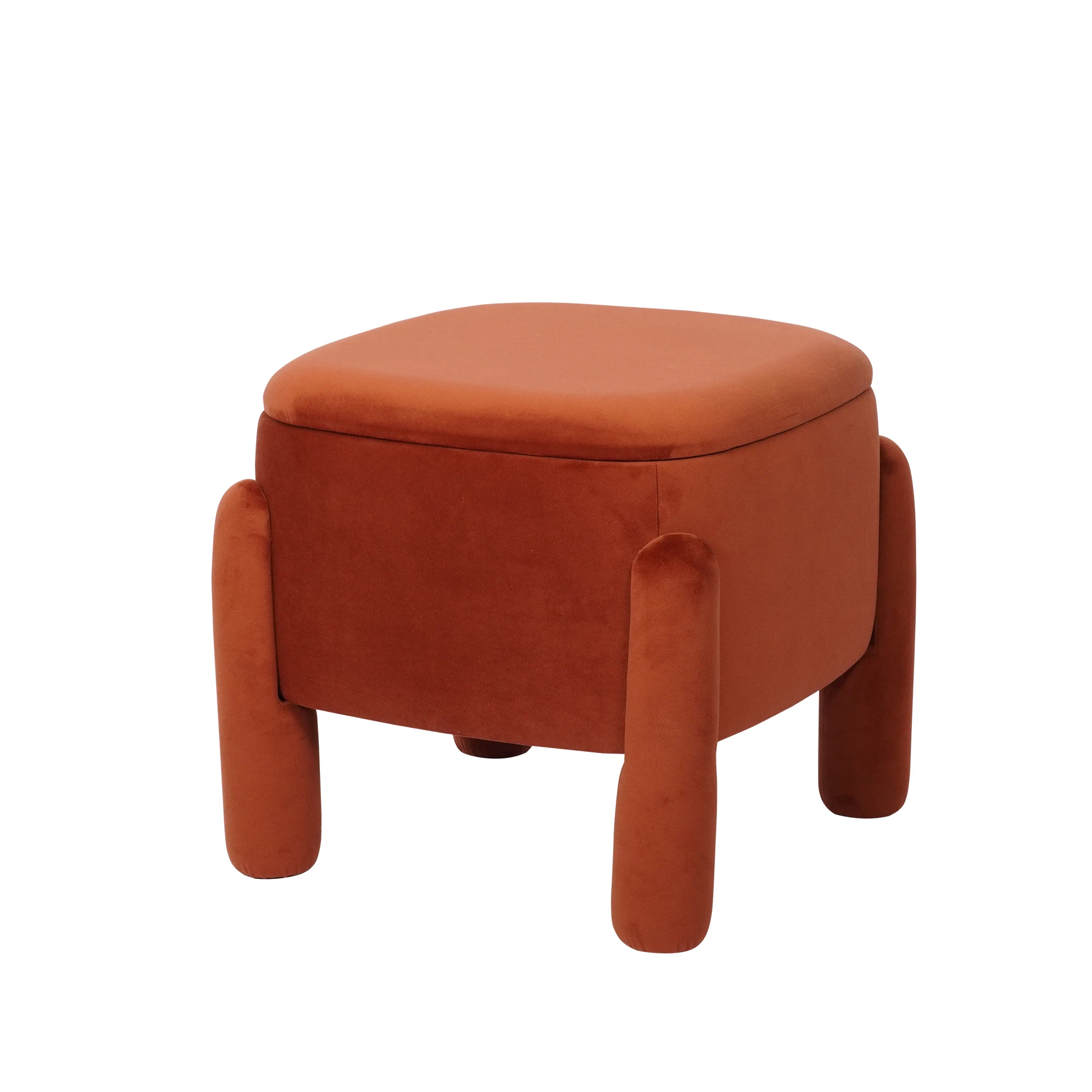 Luxury Upholstered Velvet Stool Footrest Ottoman with Legs for Living Room