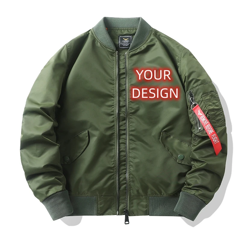 LAYENNE OEM Customized Men's Jacket Embroidery Nylon MA1 Flight Custom  Bomber Jacket for Men