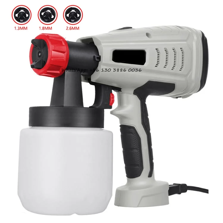 1800W 220V 110V Pistola a spruzzo elettrica Ad alta potenza HVLP Spruzzatore di vernice Mobili per auto Rivestimento in acciaio Spazzola ad aria Ugello in rame 1420 1800W 220V 110V Pistola a spruzzo elettrica Ad alta potenza HVLP Spruzzatore di vernice Mobili per auto Rivestimento in acciaio Spazzola ad aria Ugello in rame 1420