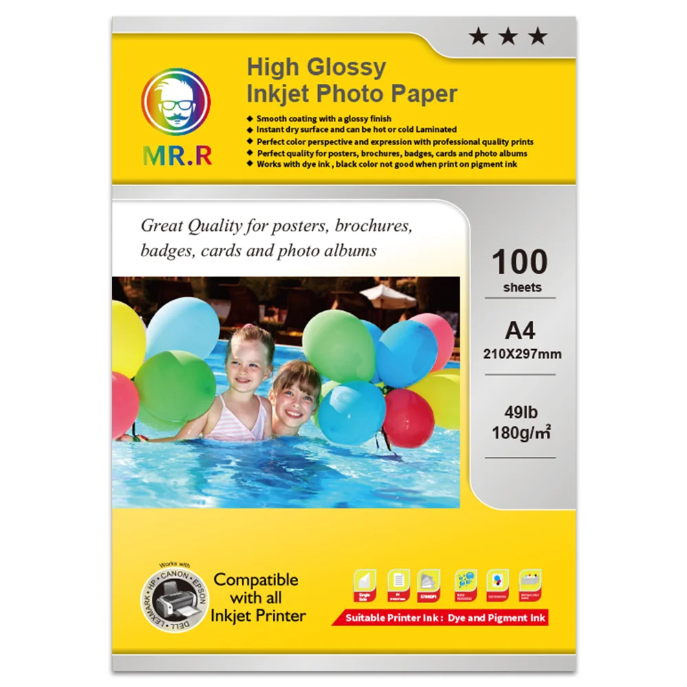 Mr.r Single Side Glossy Inkjet Photo Paper 115/135/160/180/200/240/260