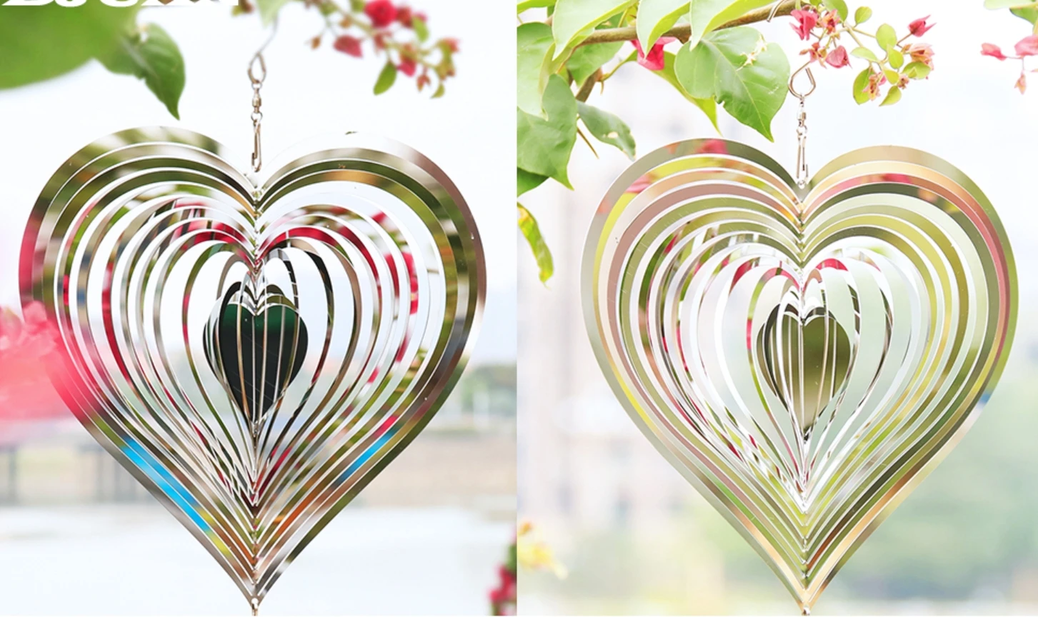 Stainless Steel Reflective Wind Spinners Outdoor Garden Decor,Sparkly