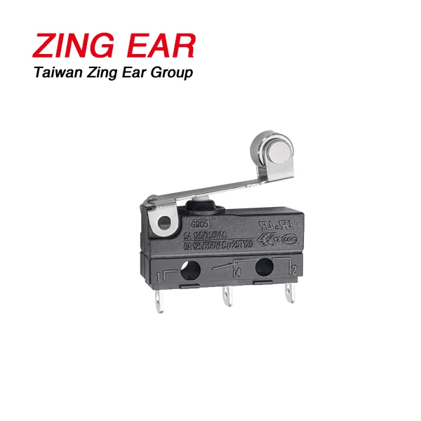 Zingear 5A 125V Ip67 Waterproof Micro Switch  Solder Terminals Roller Handle Micro Switch