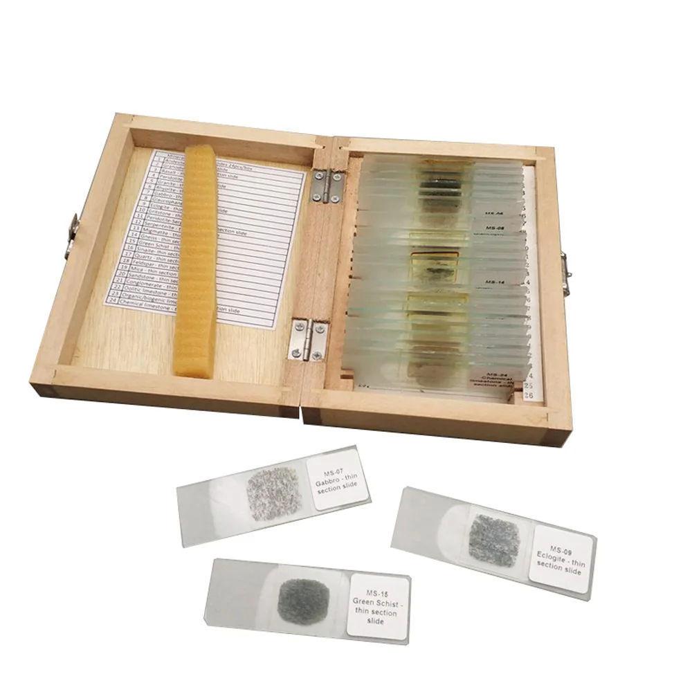 Shockproof 24pcs Rock Microscope Slides For Educational Lab
