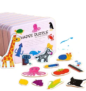 2026 Early Educational 3d Puzzle Wooden Toys for Kids Stacking Games Montessori Wooden Pattern Blocks Animals Jigsaw Puzzle