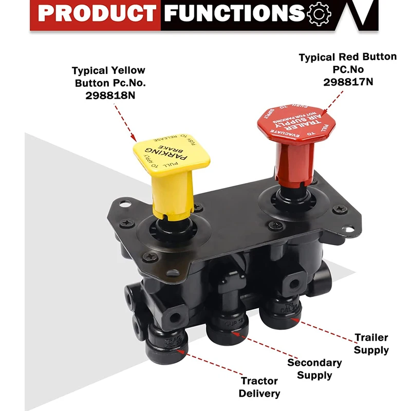 American Heavy Duty Mv3 Trailer Parking Brake Dash Air Brake