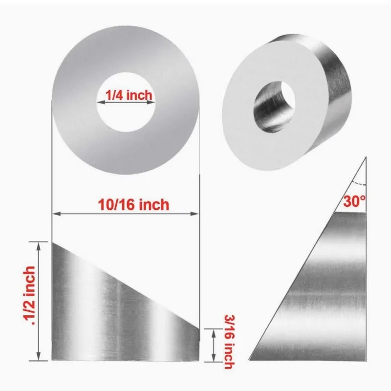 Stainless Steel Cable Railing Angle Washers T316 30 Angle Beveled