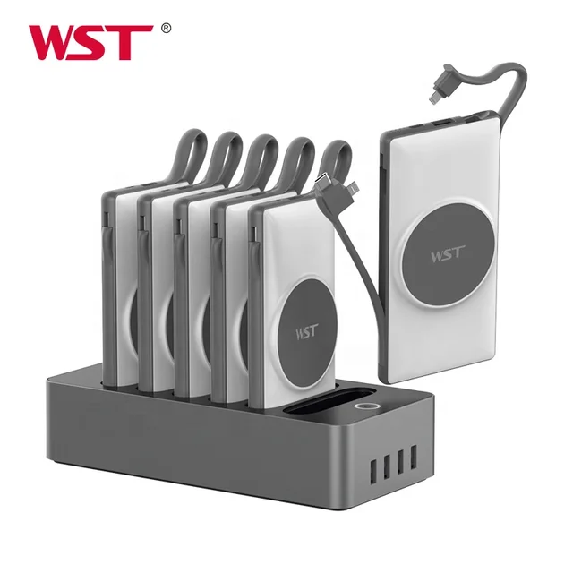WST Trending Products 2024 New Arrivals Magnetic Wireless Power Bank Wireless 10000mah Power Bank Magnetic Dock Station