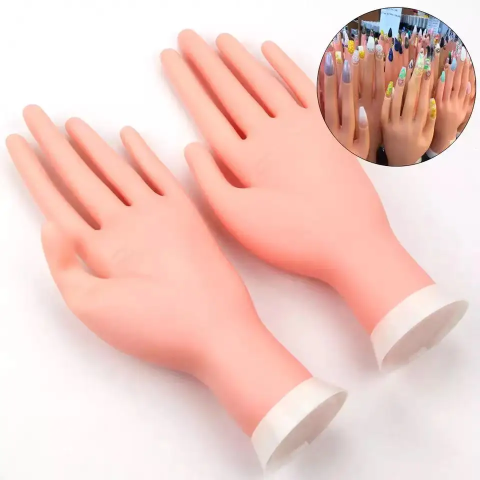 Practice Hand  with Positionable Finger Mannequin Hand for  Gel Training